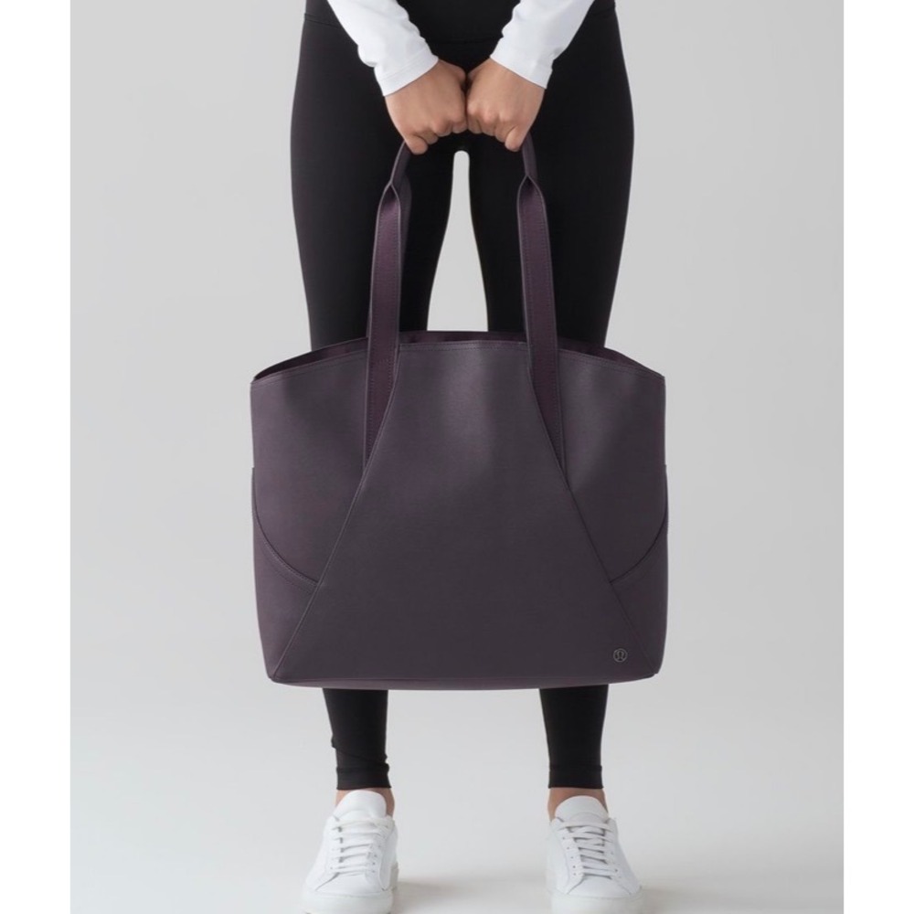 Lululemon All Day Tote Bag Black Cherry Purple Gym Travel Work Shoulder Bag